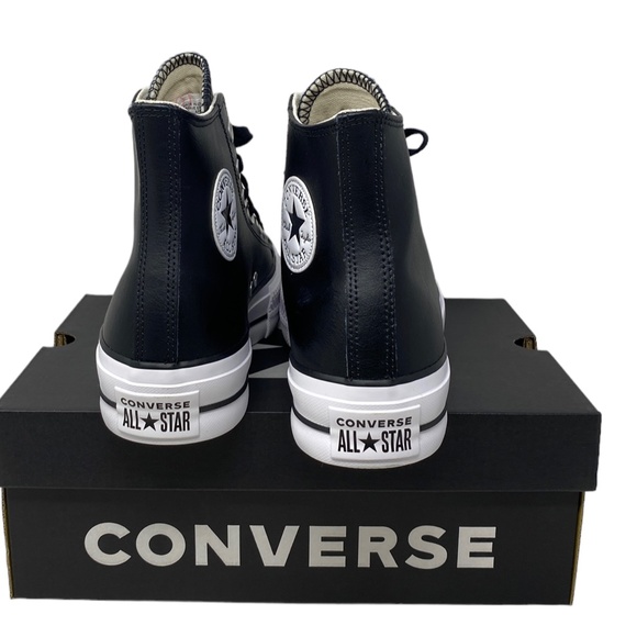 Converse Chuck Lift Platform High Top Leather Black Women Size Sneakers 561675C - Picture 7 of 11